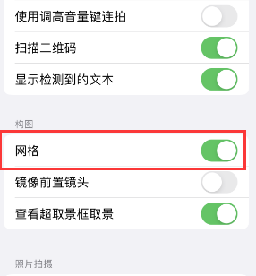 临澧苹果手机维修网点分享iPhone如何开启九宫格构图功能 