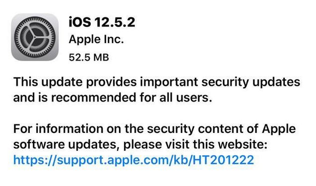 临澧苹果手机维修分享iOS12.5.2发布，建议所有老苹果用户安装 